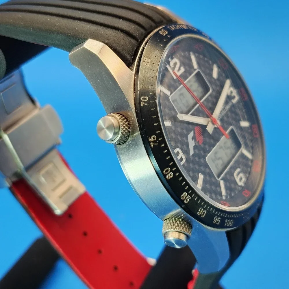 Vintage 2010 Jacques LeMans Formula 1 Ani-Digi Dual Time 43mm Mens Quartz‎ Watch